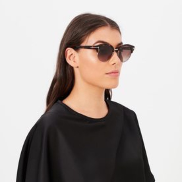 New TOM FORD Alissa Round Havana Brown Sunglasses - Picture 4 of 16